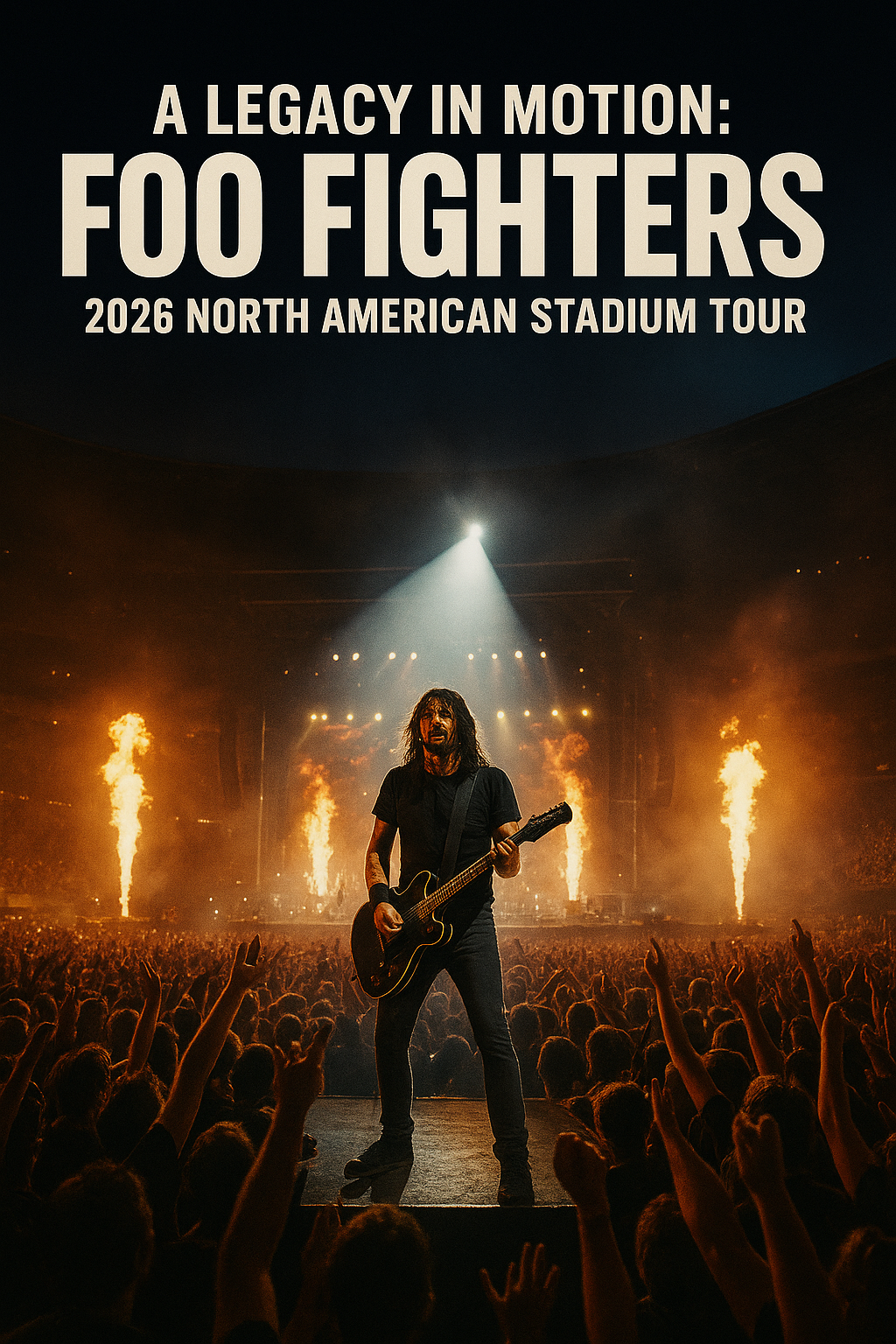 A Legacy in Motion: Foo Fighters Announce 2026 North American Stadium Tour, Dates and Cities Revealed.
