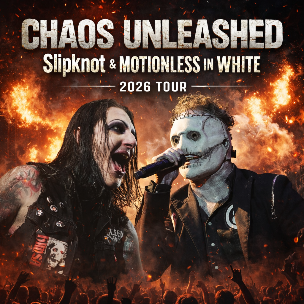 Chaos Unleashed: Slipknot and Motionless In White Ignite a Brutal 2026 Tour — Dates and Cities Revealed.