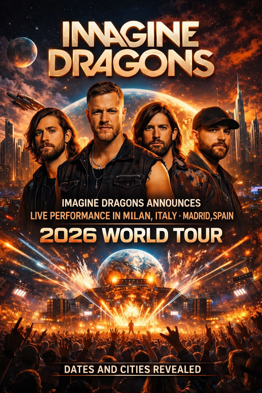 Imagine Dragons Announce Live Performance in Milan, Italy, Madrid, Spain and More… — Watch Here ⬇️⬇️