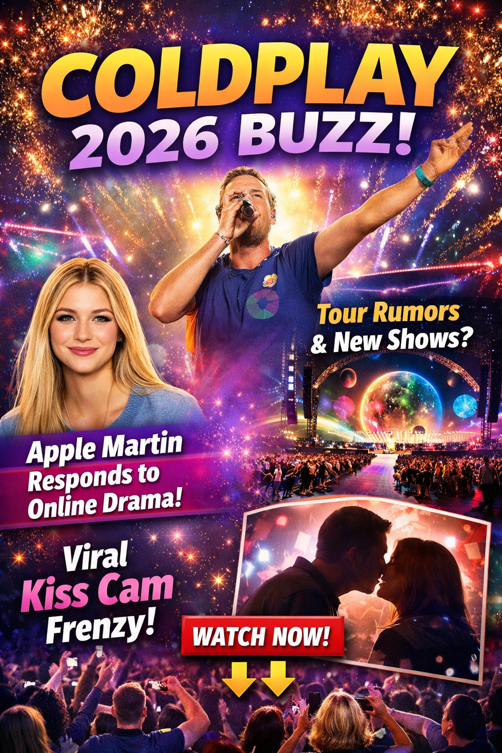 Coldplay 2026 Buzz: Tour Rumors, Apple Martin Responds to Online Drama, and Viral Kiss-Cam Moment Sparks Media Frenzy — Watch Here ⬇️⬇️
