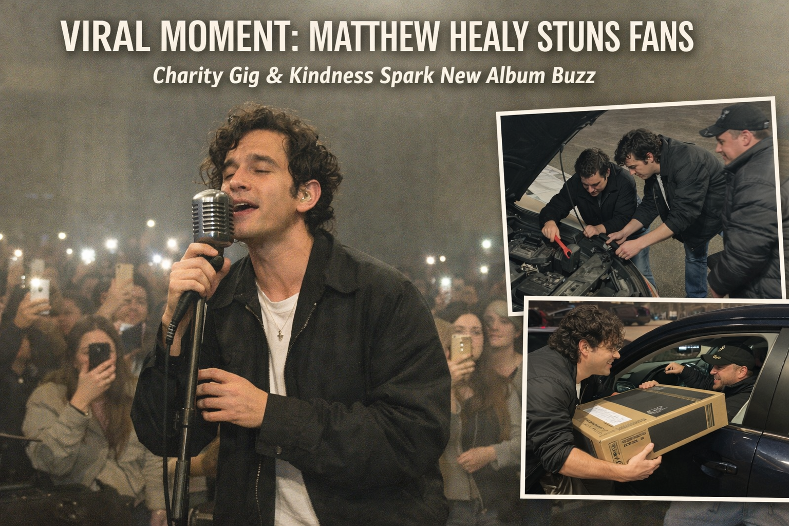 The 1975 Frontman Matty Healy Goes Viral After Surprise Charity Gig and Random Acts of Kindness — Fans Spark New Album Buzz — Watch Here ⬇️⬇️
