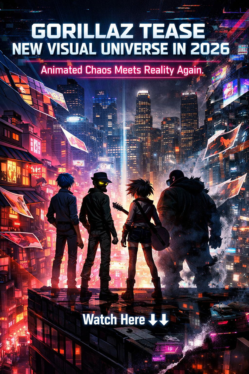 Gorillaz Tease New Visual Universe in 2026 — Animated Chaos Meets Reality Again — Watch Here ⬇️⬇️