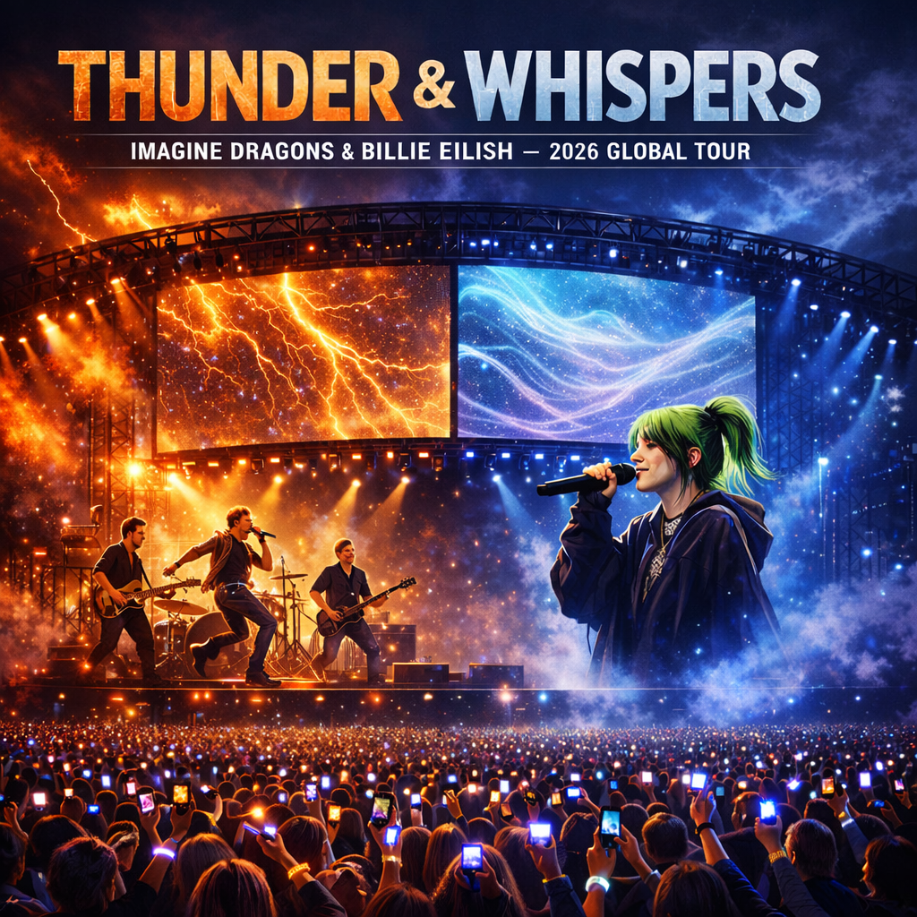 Thunder & Whispers — Imagine Dragons and Billie Eilish Announce Massive 2026 Global Tour, Date and cities revealed.