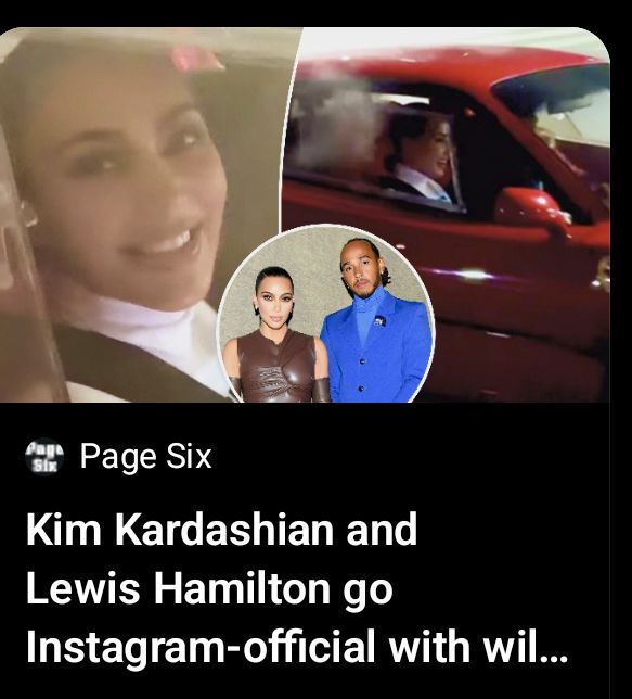 Kim Kardashian and Lewis Hamilton Go Instagram Official the F1 Way.click here to view 👇⬇️🎬