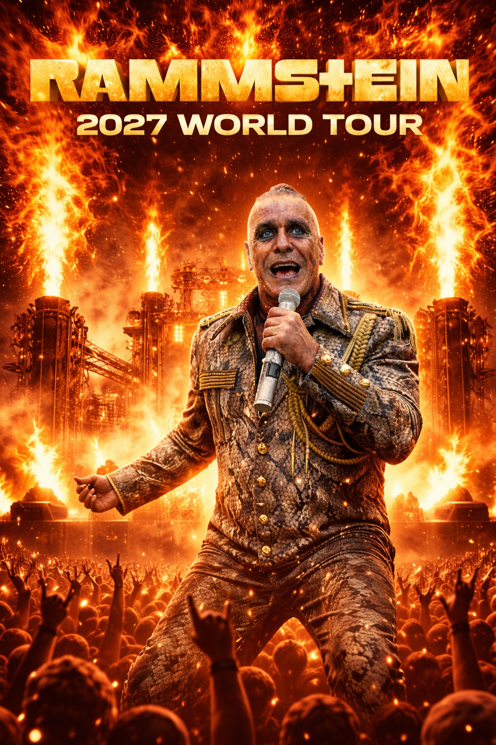 Fire and Fury Unleashed — Rammstein Set to Ignite the World on Explosive 2027 Tour, Date and cities revealed.