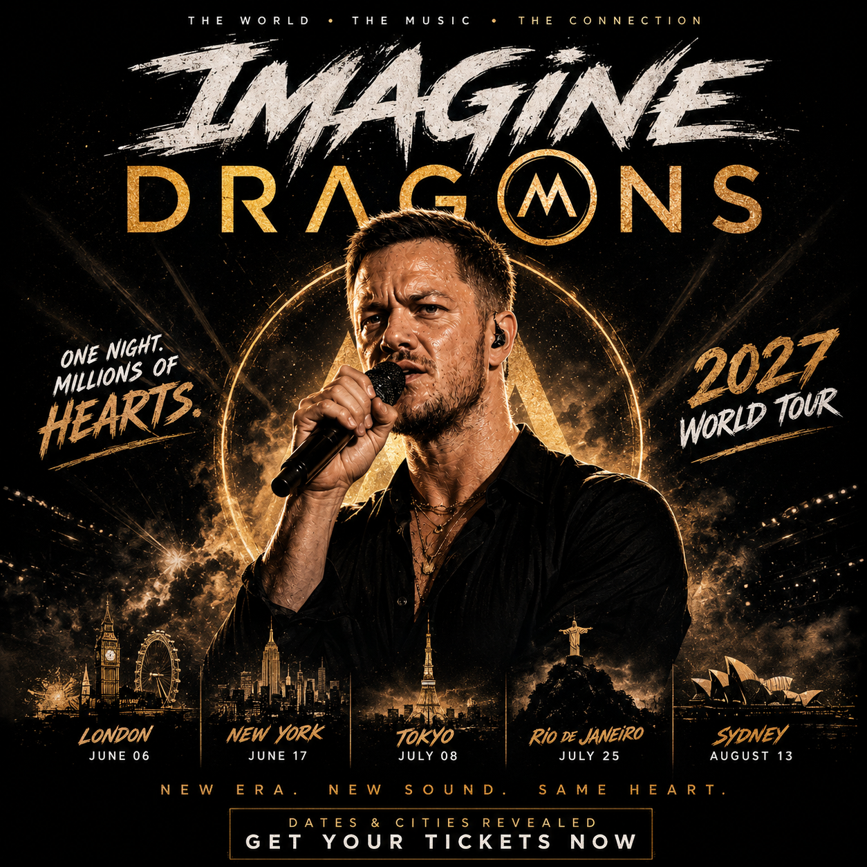 Imagine Dragons Announce 2027 world tour, Cities and Date unveiled.