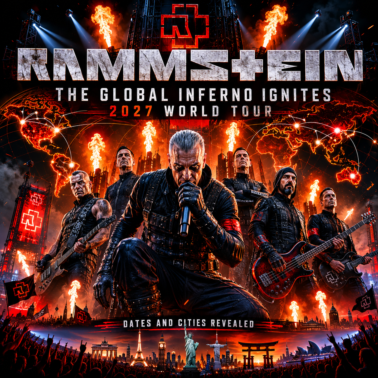 The Global Inferno Ignites — Rammstein Unveil Explosive 2027 World Tour, Dates and Cities.