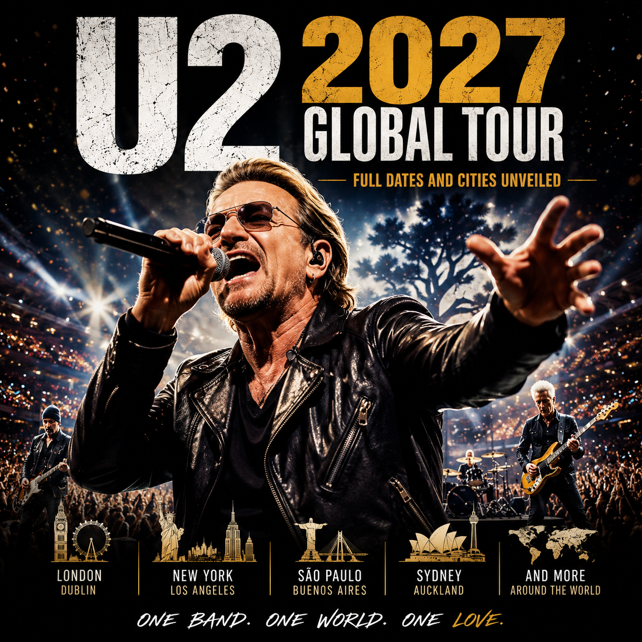 U2 Set for a Massive 2027 Global Tour — Full Dates and Cities Unveiled..