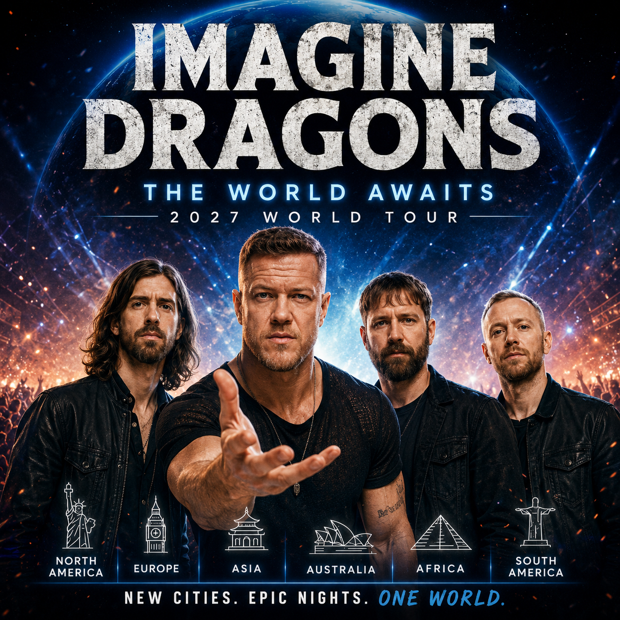 The World Awaits — Imagine Dragons Release Full 2027 Tour Dates and Cities List.